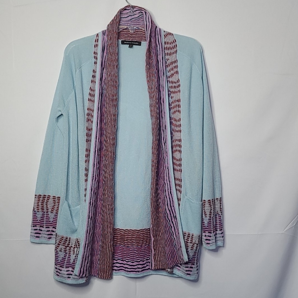 Jealous Tomato bohemian blue open cardigan sweater sz Small